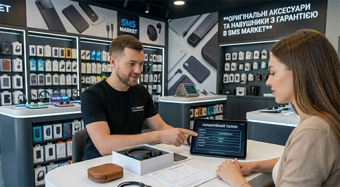 Оригінальні аксесуари та навушники з гарантією в SMS Market