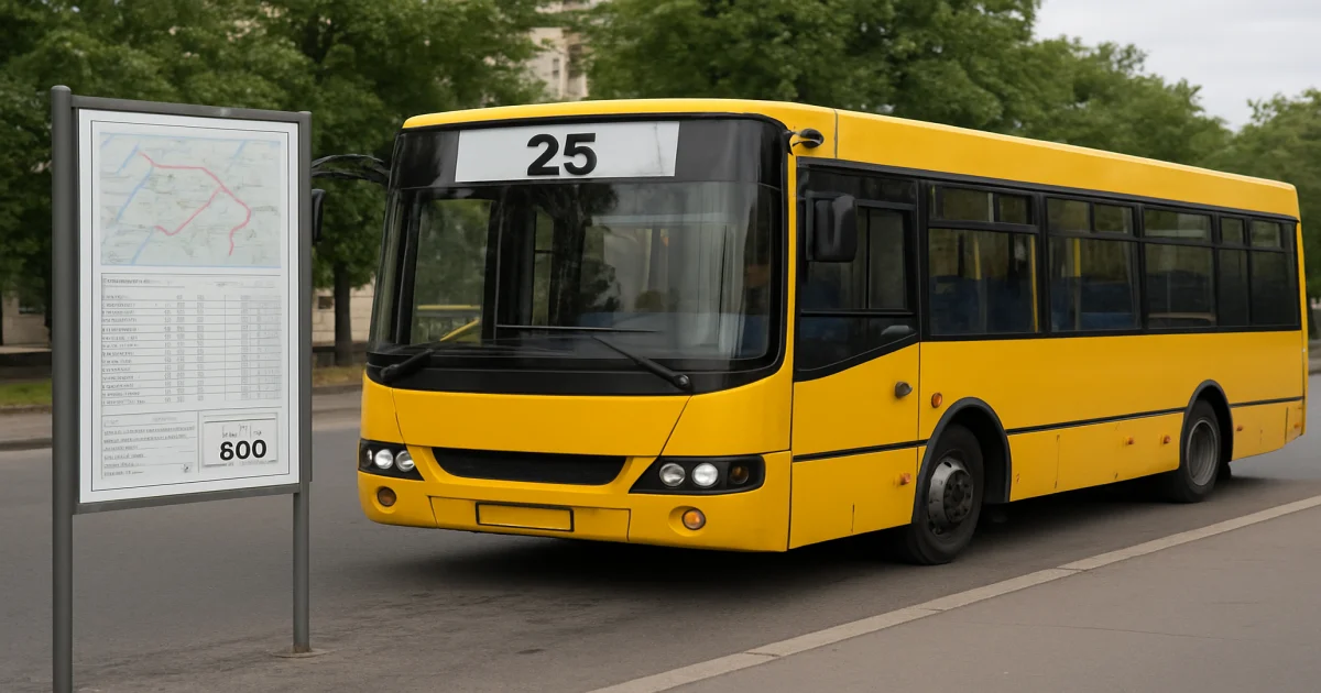Автобус №25 в Борисполі: Розклад, схема, вартість